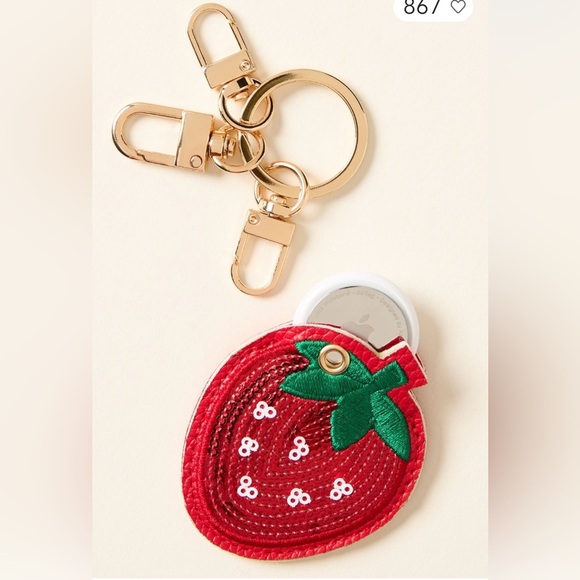NEW UNOPENED Sonix AirTag Key Chain ~ Strawberry Gold 🍓 - Picture 2 of 5